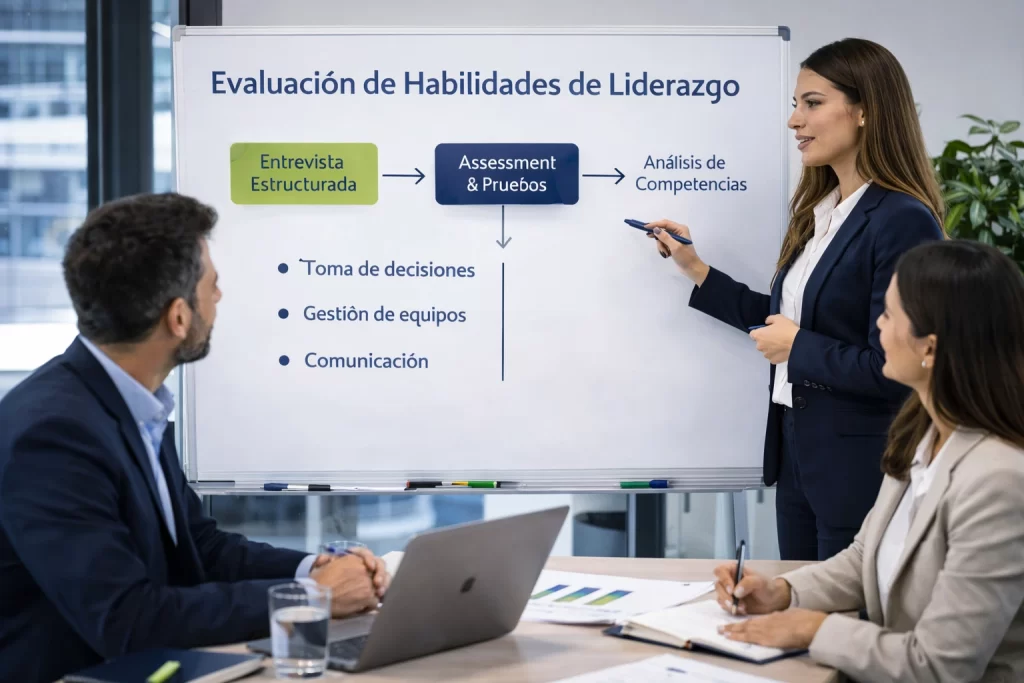 evaluación de habilidades de liderazgo explicando metodología de assessment y análisis de competencias directivas