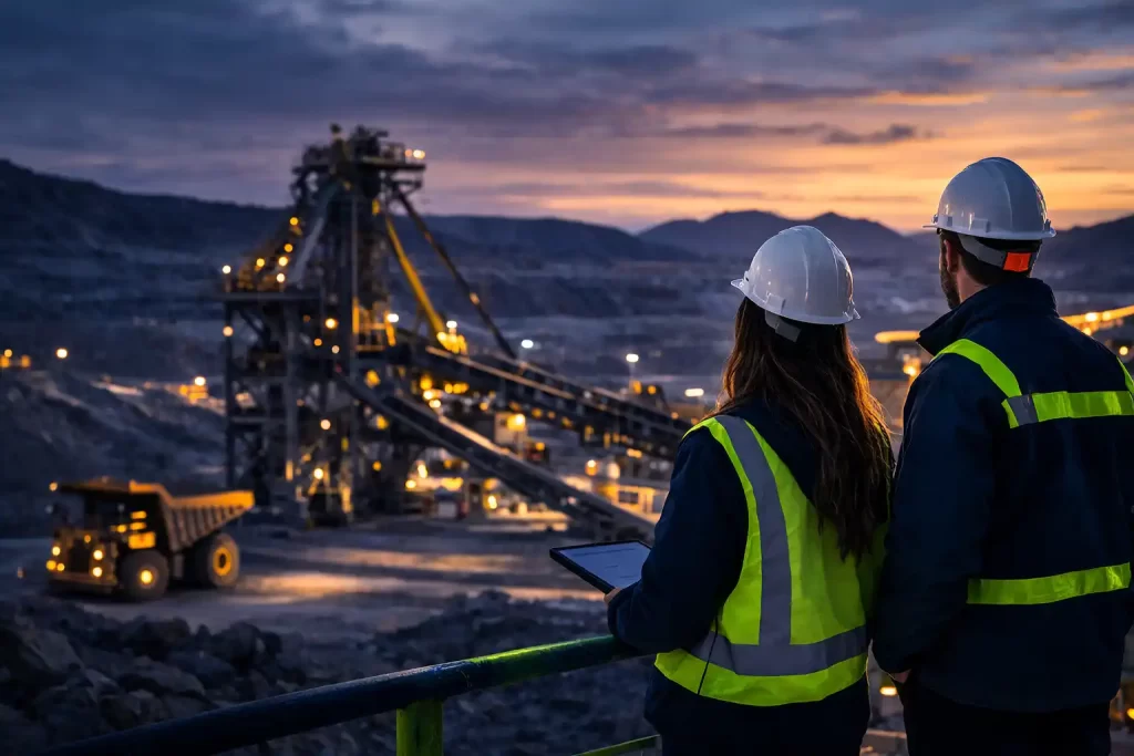 reclutamiento minero para empresas en faena de minería con profesional supervisando operación
