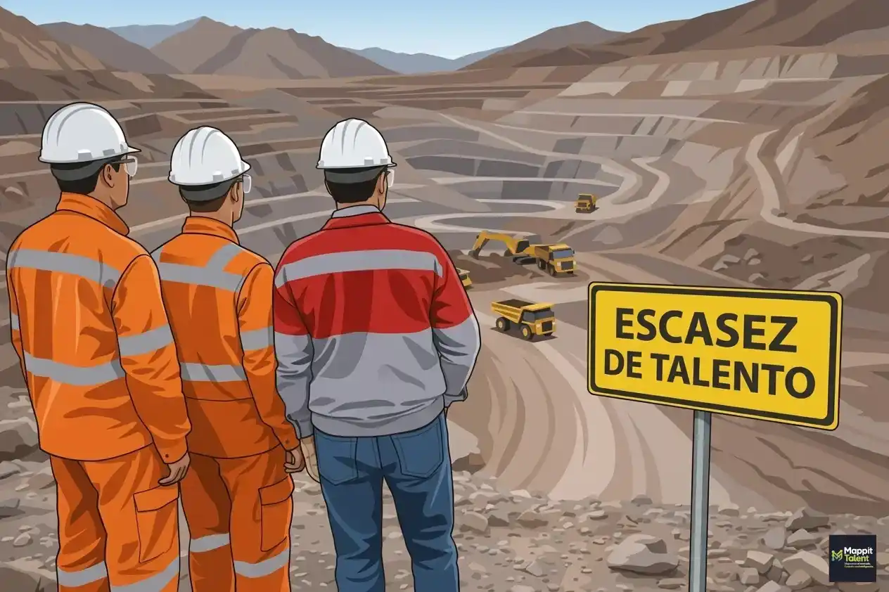 Escasez de talento en minería en Chile en faena minera a cielo abierto