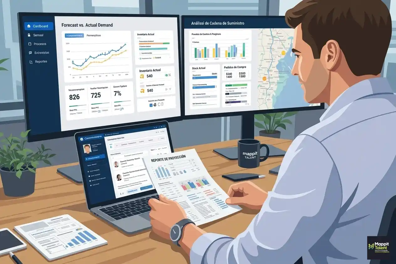 Perfil de Demand Planner en Chile analizando datos de demanda y planificación de inventarios