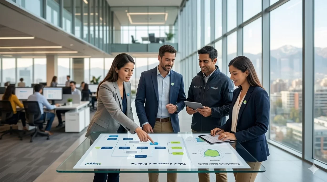 Equipo de Mappit Talent gestionando procesos de reclutamiento de personal profesional y técnico a escala en Chile - Mappit Talent